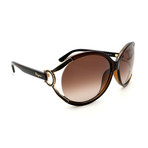 Women's SF600S-220 Oval Sunglasses // Dark Brown + Brown Gradient