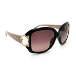 Salvatore Ferragamo // Women's SF666S-001 Square Sunglasses // Black + Gray