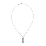 Tiffany & Co. 18k White Gold Atlas Bar Diamond Necklace // Pre-Owned