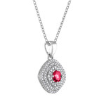 Tresorra 18k White Gold Diamond + Ruby Necklace // Pre-Owned