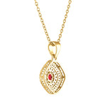 Estate 18k Yellow Gold Blue Ruby Necklace // Pre-Owned