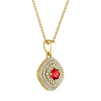 Estate 18k Yellow Gold Blue Ruby Necklace // Pre-Owned