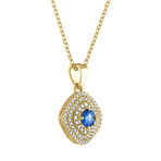 Estate 18k Yellow Gold Blue Sapphire Necklace // Pre-Owned