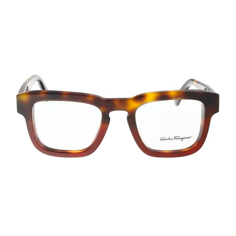 Ferragamo // Men's Thick Square Optical Frames // Tortoise