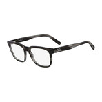 Ferragamo // Men's Rectangle Optical Frames // Striped Gray