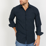 Owen Textured Long Sleeve Button-Up Shirt // Dark Royal Blue (Large)