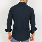 Owen Textured Long Sleeve Button-Up Shirt // Dark Royal Blue (Small)