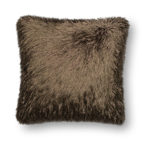 Shag Pillow // Brown // 22" x 22" (Cover Only)