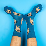Unisex Pugs Regular Socks Bundle // Pink + Blue + Black // Pack of 4