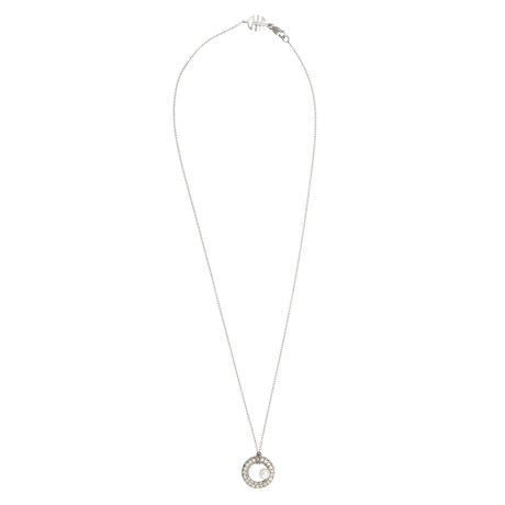 Mimi Milano 18k White Gold Diamond + White Cultured Freshwater Pearl Pendant Necklace