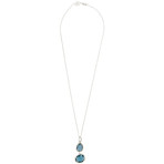 Mimi Milano 18k White Gold Diamond + London Blue Topaz Pendant Necklace III