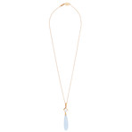 Mimi Milano 18k Rose Gold Chalcedony + Rock Crystal Necklace