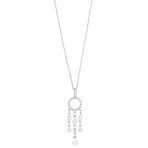 Mimi Milano 18k White Gold White Topaz + Diamond Pendant Necklace I