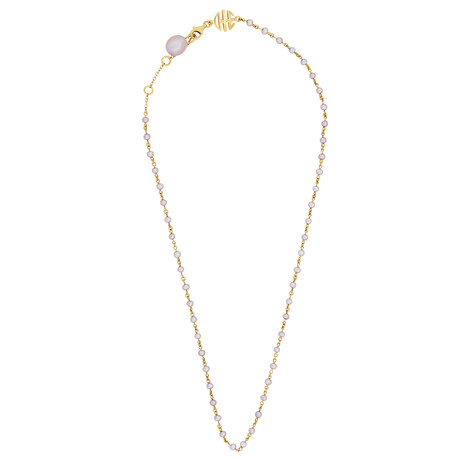 Mimi Milano 18k Yellow Gold Violet Cultured Freshwater Pearl Necklace