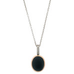 Mimi Milano 18k Two-Tone Gold London Blue Topaz + Diamond Pendant Necklace