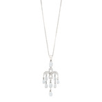 Mimi Milano 18k White Gold White Topaz + Diamond Pendant Necklace II