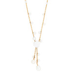 Mimi Milano 18k Rose Gold White Agate + White Cultured Freshwater Pearl Necklace