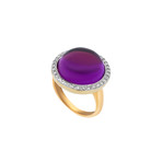 Mimi Milano 18k Two-Tone Gold Amethyst + Diamond Ring // Ring Size: 7.75