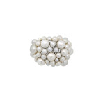 Mimi Milano 18k White Gold White Cultured Freshwater Pearl Ring // Ring Size: 6.5