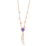 Mimi Milano 18k Rose Gold Lavender Jade + Violet Cultured Freshwater Pearl Necklace
