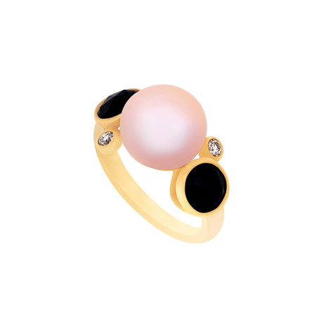 Mimi Milano 18k Rose Gold Multi-Stone Ring // Ring Size: 7.5
