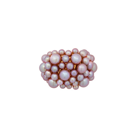 Mimi Milano 18k Rose Gold Violet Cultured Freshwater Pearl Ring // Ring Size: 6
