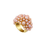 Mimi Milano 18k Yellow Gold Pink Cultured Freshwater Pearl Ring // Ring Size: 6.75