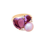 Mimi Milano 18k Rose Gold Multi-Stone Ring // Ring Size: 7