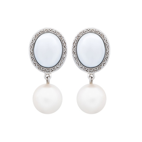 Mimi Milano 18k White Gold Multi-Stone Earrings
