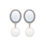 Mimi Milano 18k White Gold Multi-Stone Earrings