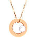 Mimi Milano 18k Rose Gold Violet Cultured Pearl Pendant Necklace