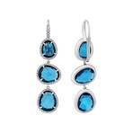 Mimi Milano 18k White Gold Diamond + London Blue Topaz Earrings II