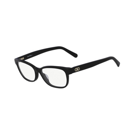 Ferragamo // Men's Oval Optical Frames // Black