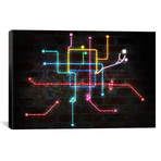 Neon Transit Map // Unknown Artist (18"W x 12"H x 0.75"D)