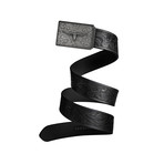 Western Bull Mission Belt // Iron Buckle + Black Leather (Small)