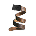 Western Bull Mission Belt // Swat Buckle + Light Brown Leather (Small)
