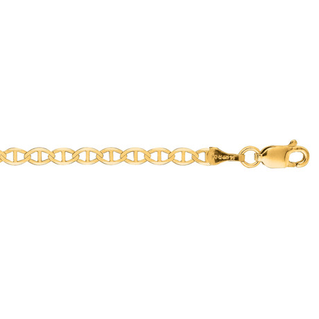 Solid 10K Yellow Gold Mariner Link Chain Bracelet // 3.2mm