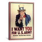 Uncle Sam: I Want You! Vintage Poster, J. M. Flagg // j. M. Flagg (12"W x 18"H x 0.75"D)