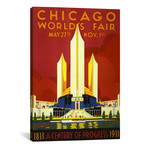 Chicago World's Fair 1933 Vintage Poster // Unknown Artist (12"W x 18"H x 0.75"D)
