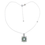 Pasquale Bruni 18k White Gold Prasiolite Diamond Pendant Necklace