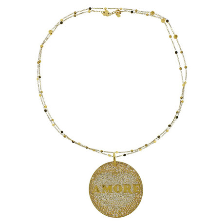 Pasquale Bruni 18k Yellow Gold Amore Diamond Pendant Necklace