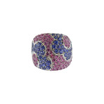 Pasquale Bruni 18k White Gold Sapphire Flower Petals Band Ring // Ring Size: 6.5