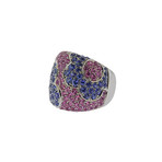 Pasquale Bruni 18k White Gold Sapphire Flower Petals Band Ring // Ring Size: 6.5