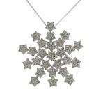 Pasquale Bruni 18k White Gold Snow Flake Diamond Pendant Necklace