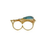 Stephen Webster 18k Yellow Gold Struck Multi-Stone Two Finger Ring // Ring Size: 7
