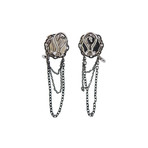 Stephen Webster 18k White Gold Multi-Stone Chain Earrings