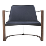 Vesey Lounge Chair (Blue Eclipse Fabric + Walnut)
