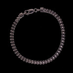 Solid Sterling Silver Franco Chain Bracelet // 4.5mm