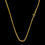 Gold Plated Solid Sterling Silver Box Chain Necklace // 2mm (16")