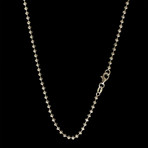 Solid Sterling Silver Moon Cut Bead Chain Necklace // 2.5mm (16")